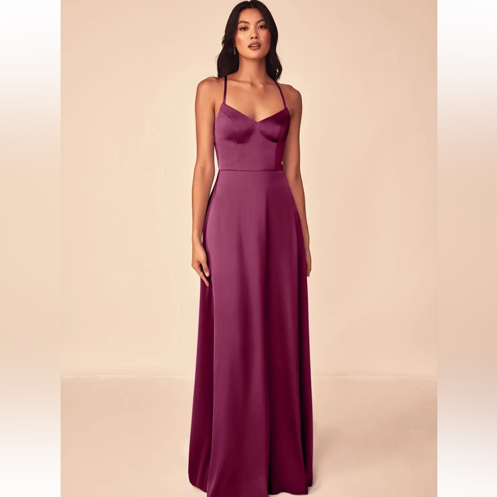 Azazie Mei Stretch Satin Bridesmaid Dress- Mulberry
